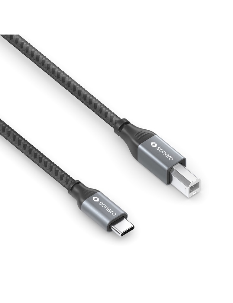 sonero USB 2.0 Kabel - C/B -Aluminium-space grey/schwarz - 1,00m