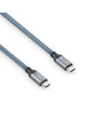 Sonero USB-C auf USB-C Kabel - 3.2 Gen 2, 10Gbps, 100W PD DP Alt Mode - grau/blau - 1,00m