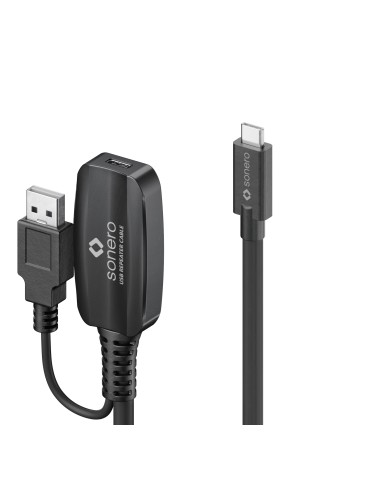 sonero USB 3.2 Gen1x1 Aktive Verlängerung - C/C schwarz - 10,00m