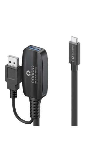 sonero USB 3.2 Gen1x1 Aktive Verlängerung - C/A schwarz - 10,00m