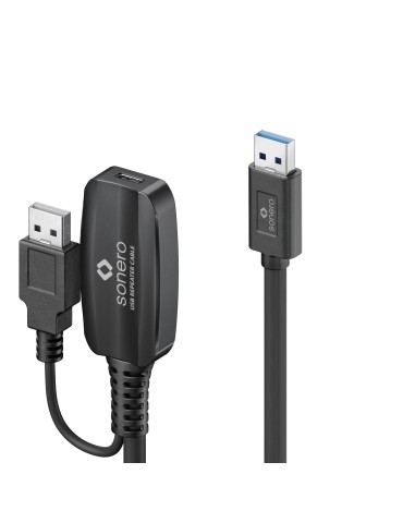 sonero USB 3.2 Gen1x1 Aktive Verlängerung - A/C schwarz - 10,00m