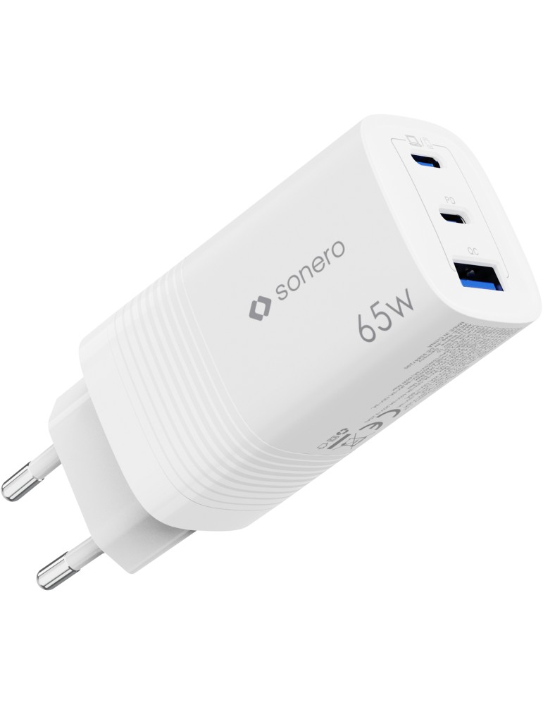 sonero USB-C & USB-A Ladegerät - 3 Port - 65W PD - weiß