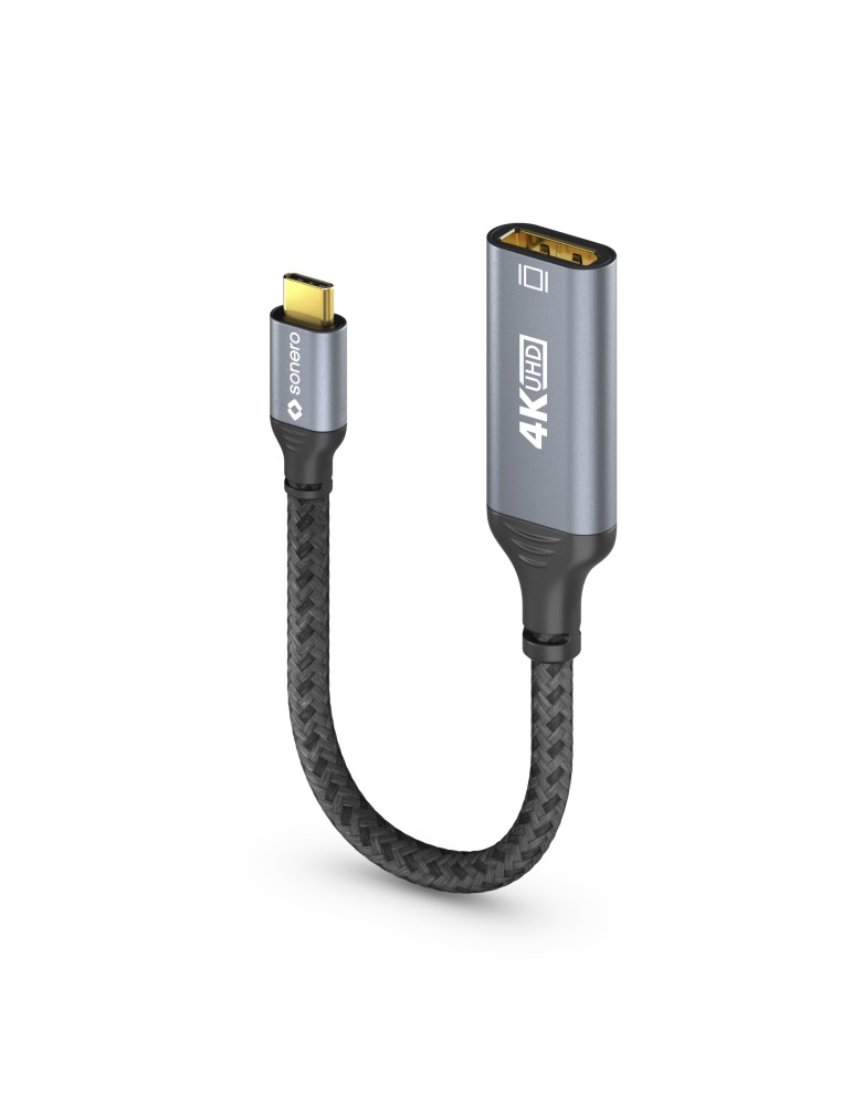 Sonero USB-C auf DisplayPort Adapter - 4K60, 21,6Gbps - grau/schwarz - 0,10m