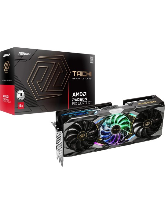 ASRock Radeon RX 9070 XT Taichi 16GB OC - 16GB GDDR6, 1x HDMI, 3x DP