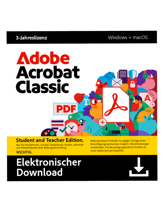 Adobe Acrobat Classic | 3 Jahre | Studierende & Lehrende Pc/Mac