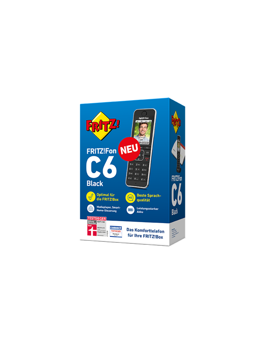 Fritz!Fon C6 DECT-Komforttelefon (schwarz)