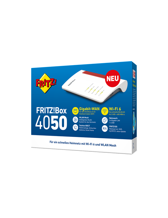 FRITZ!Box 4050 (Wi-Fi 6 Mesh Router, bis 2400 MBit/s (5 GHz)