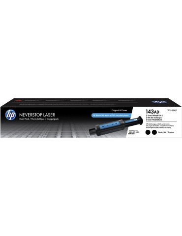 HP 143AD (W1143AD) Original Toner-Nachfüllkit Schwarz 2er-Pack Kompatibilität: HP Neverstop Laser Serie