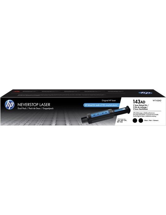 HP 143AD (W1143AD) Original Toner-Nachfüllkit Schwarz 2er-Pack Kompatibilität: HP Neverstop Laser Serie