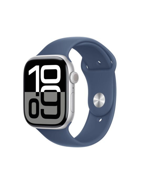 Apple Watch S10 Silber Aluminium Sport Band Denim - S/M GPS + Cellular 46mm MWY03QF/A 2024