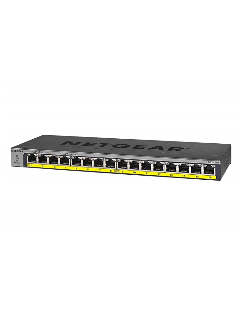 NETGEAR GS116PP Unmanaged Switch [16x Gigabit Ethernet PoE+, 183W]