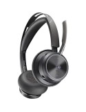 Poly Voyager Focus 2 Bluetooth-Headset MS Teams zertifiziert, Hybrid Active Noise Cancellation (ANC), 6 Mikrofone, Mikrofon-Gerä