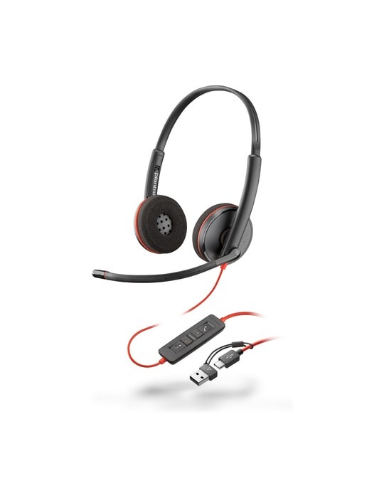 Poly Blackwire 3220 Stereo Headset USB-C-Anschluss incl. USB-Adapter