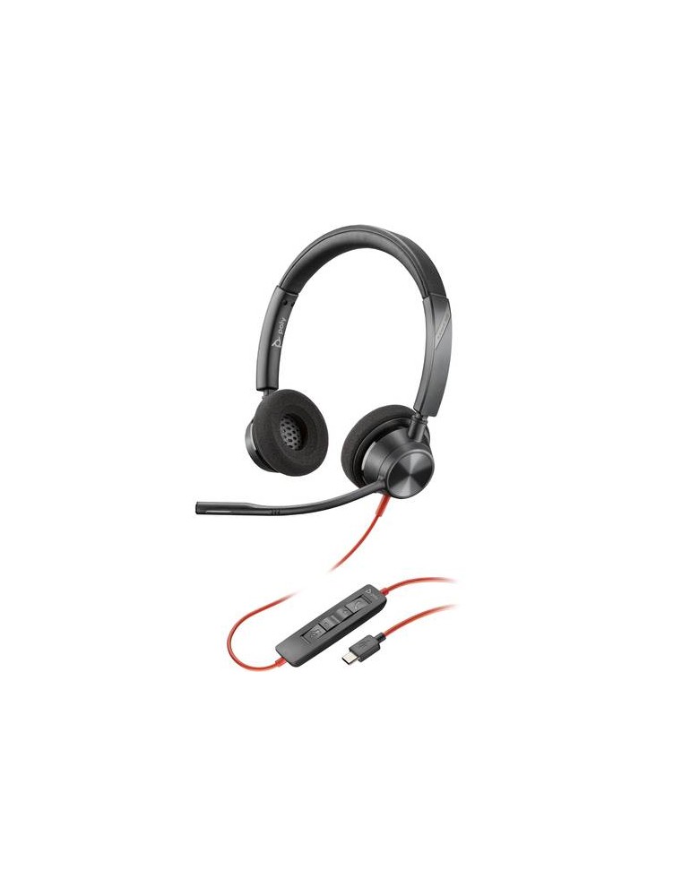 Poly Blackwire 3320 Stereo USB-C Headset On-Ear-Headset, incl. USB-C/A-Adapter