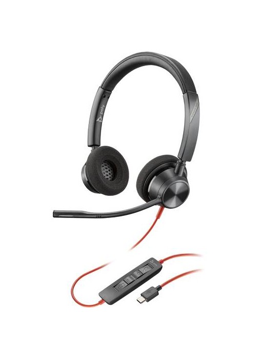 Poly Blackwire 3320 Stereo USB-C Headset On-Ear-Headset, incl. USB-C/A-Adapter