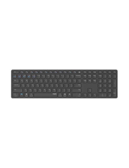 Rapoo Kabellose Multimodus Tastatur "E9800M", DE-Layout, grau kabellose Multimodus-Verbindung - ultraflaches Design,