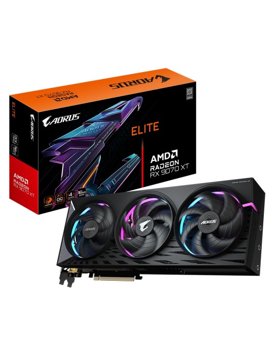 Gigabyte Radeon RX 9070 XT 16GB Aorus Elite Grafikkarte - 16GB GDDR6, 2x HDMI, 2x DP