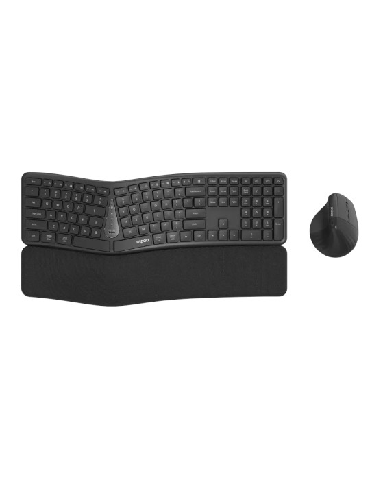 Rapoo Kabelloses Multimodus-Kombi-Set 8810ME, DE-Layout Ergonomisches Design,1600 DPI optische Maus, Verbindung zu mehreren Gerä