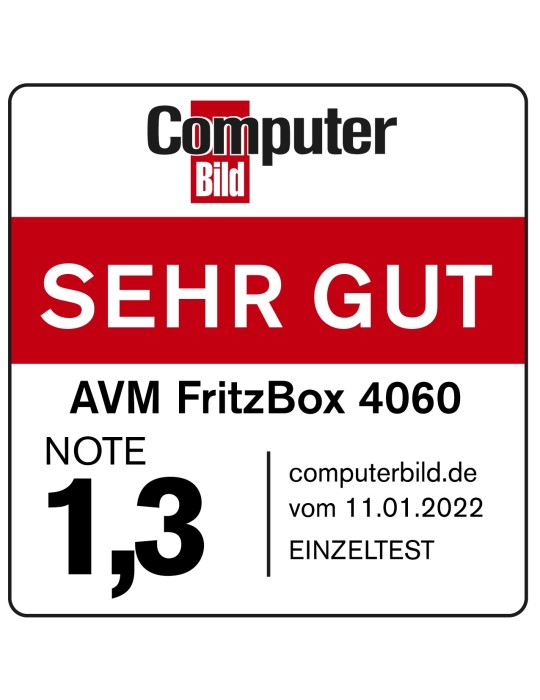 FRITZ!Box 4060 (Wi-Fi 6 Mesh Router, bis zu 4.800 MBit/s (5 GHz)