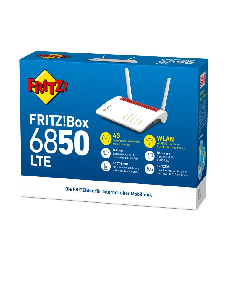 FRITZ!Box 6850 5G (Mobilfunk-Internet bis zu 1.300 MBit/s)