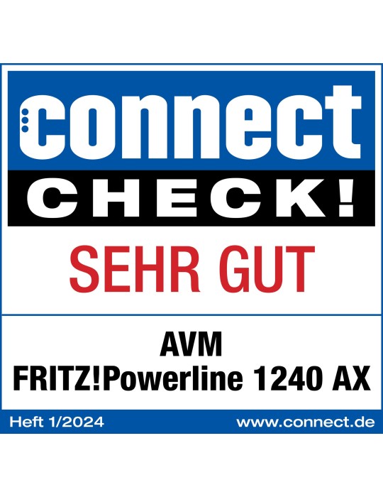 FRITZ!Powerline 1240 AX Single Adapter (Gigabit-Powerline mit Wi-Fi 6)