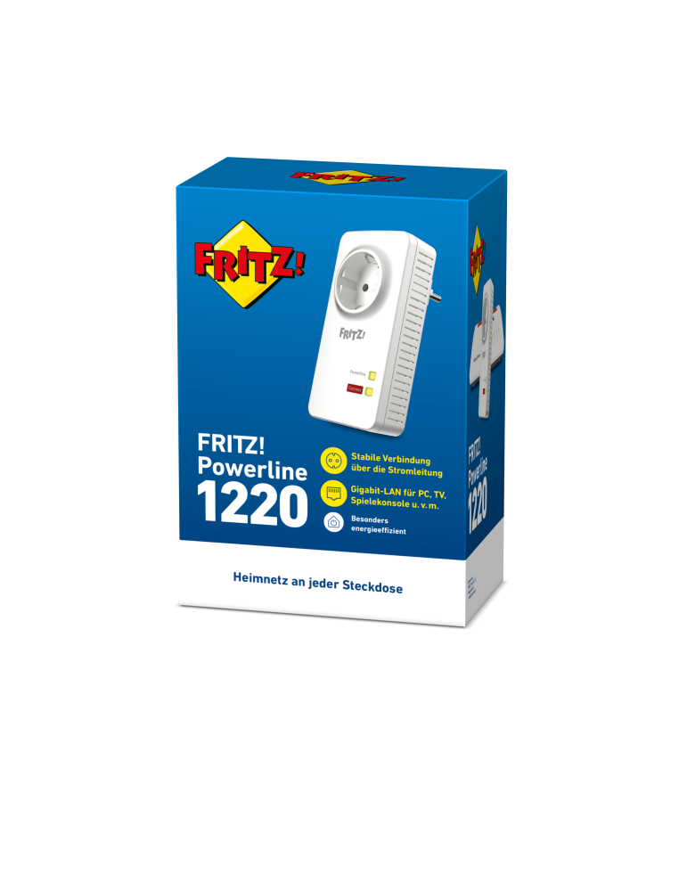 FRITZ!Powerline 1220 Adapter (1.200 MBit/s, 2 x Gigabit-LAN