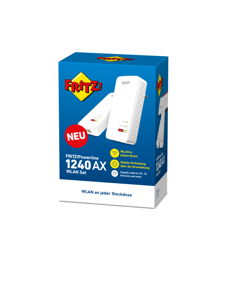 FRITZ!Powerline 1240 AX WLAN Set (Gigabit-Powerline mit Wi-Fi 6, WLAN-Access Point)