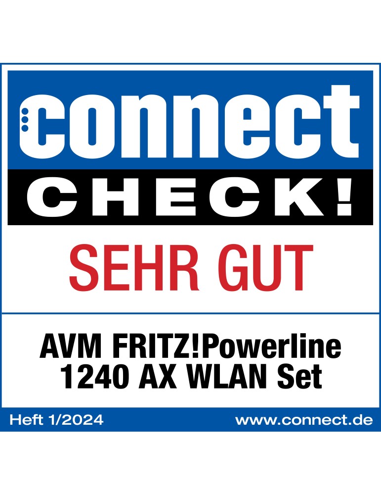 FRITZ!Powerline 1240 AX WLAN Set (Gigabit-Powerline mit Wi-Fi 6, WLAN-Access Point)
