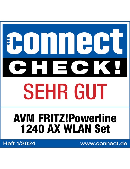 FRITZ!Powerline 1240 AX WLAN Set (Gigabit-Powerline mit Wi-Fi 6, WLAN-Access Point)
