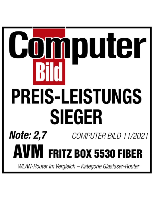 FRITZ!Box 5530 Fiber | Router für einen Glasfaseranschluss (Glasfasermodem mit 2x2 Wi-Fi 6)