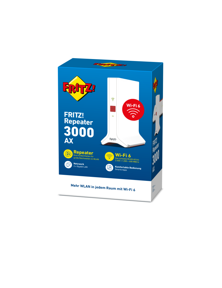 Fritz!Repeater 3000 AX (Wi-Fi 6 Repeater mit DREI Funkeinheiten)