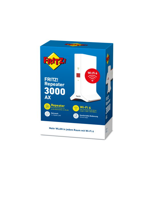 Fritz!Repeater 3000 AX (Wi-Fi 6 Repeater mit DREI Funkeinheiten)