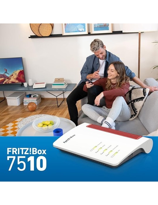 FRITZ!Box 7510 (Wi-Fi 6 DSL-Router (WLAN AX), bis zu 600 MBit/s (2,4 GHz)