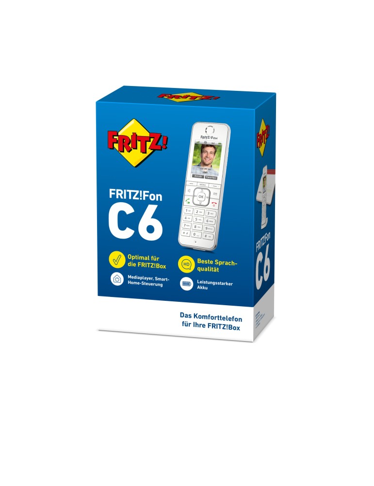 FRITZ!Fon C6 DECT-Komforttelefon (hochwertiges Farbdisplay, HD-Telefonie)