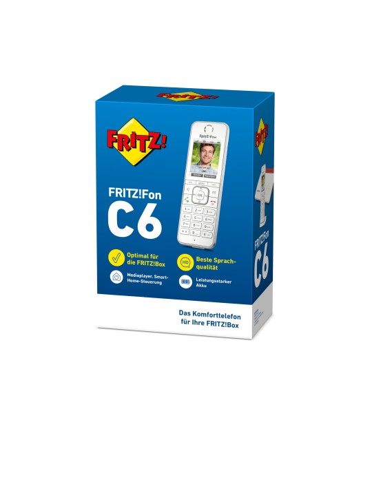 FRITZ!Fon C6 DECT-Komforttelefon (hochwertiges Farbdisplay, HD-Telefonie)