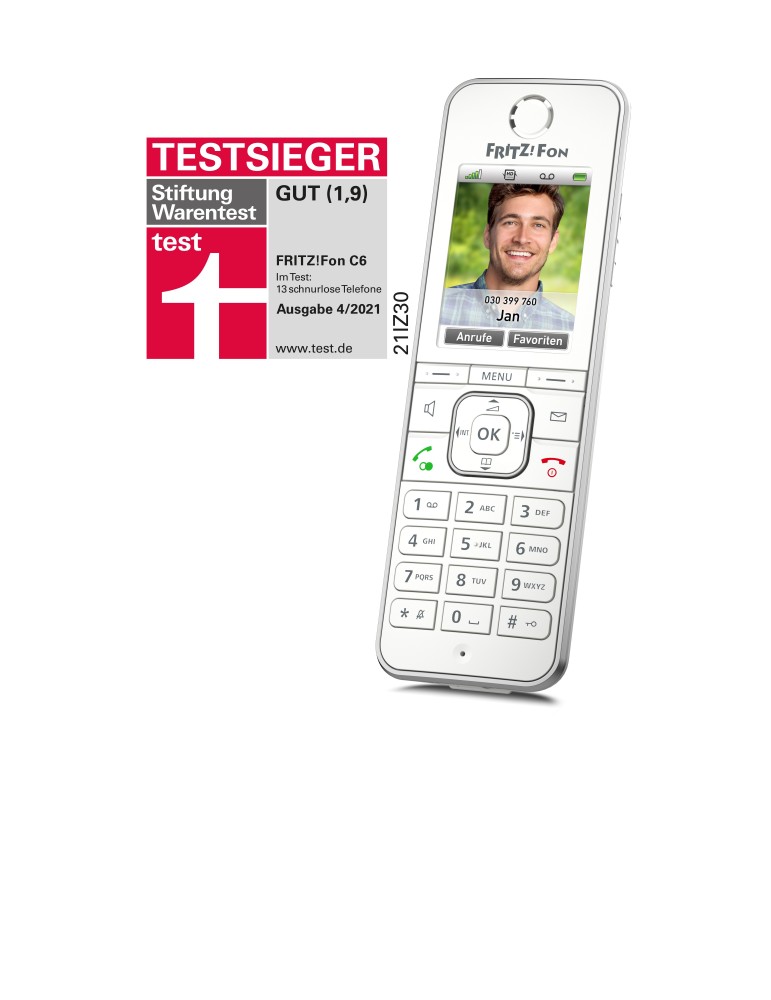FRITZ!Fon C6 DECT-Komforttelefon (hochwertiges Farbdisplay, HD-Telefonie)