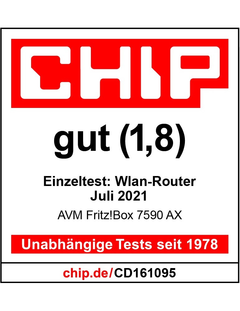 FRITZ!Box 7590 AX (Wi-Fi 6 DSL-Router 2.400 MBit/s (5GHz) & 1.200 MBit/s (2,4 GHz)