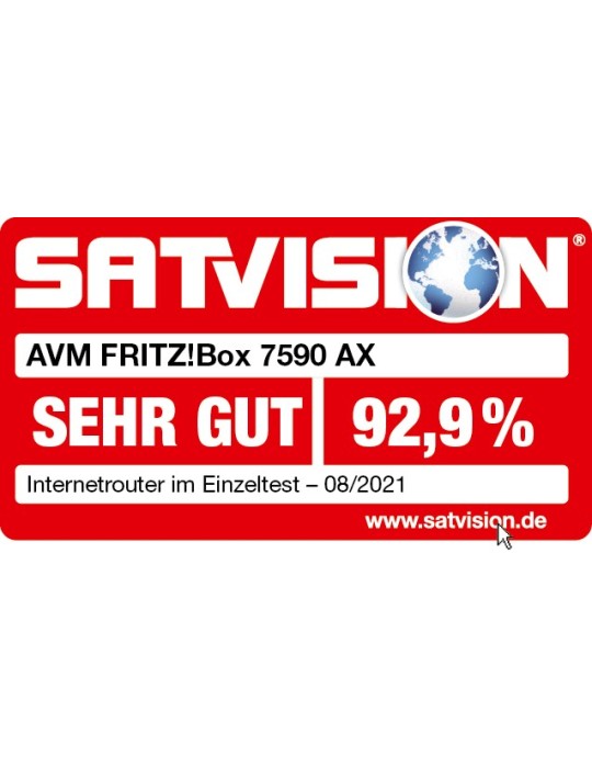 FRITZ!Box 7590 AX (Wi-Fi 6 DSL-Router 2.400 MBit/s (5GHz) & 1.200 MBit/s (2,4 GHz)
