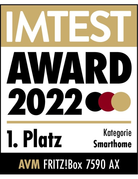 FRITZ!Box 7590 AX (Wi-Fi 6 DSL-Router 2.400 MBit/s (5GHz) & 1.200 MBit/s (2,4 GHz)
