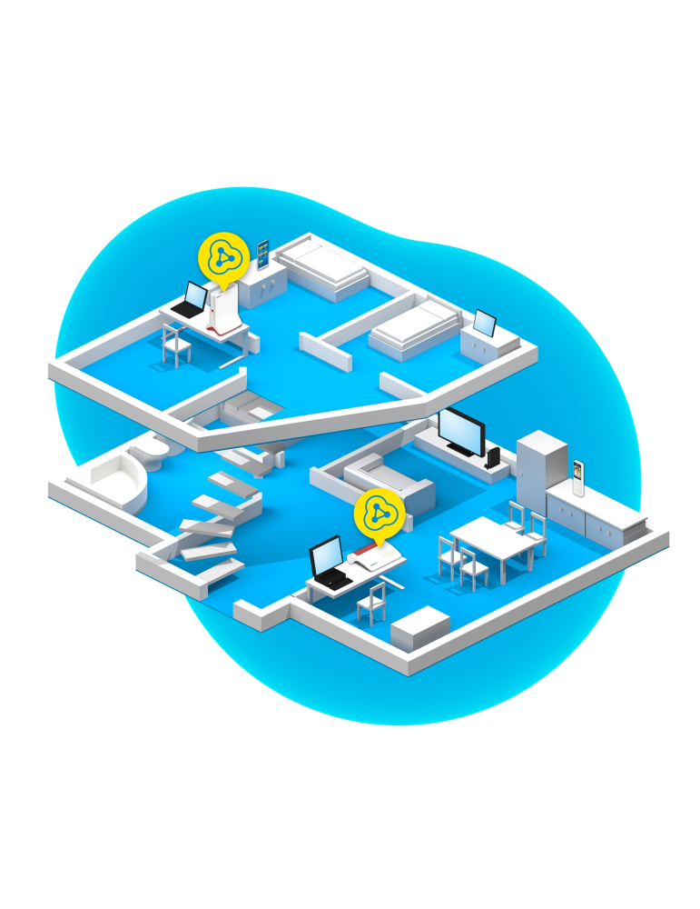 FRITZ!Repeater 6000 (WiFi 6 Repeater mit drei Funkeinheiten: 5 GHz (2 x bis zu 2.400 MBit/s)