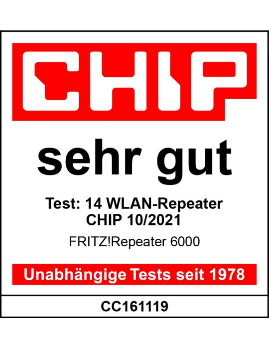 FRITZ!Repeater 6000 (WiFi 6 Repeater mit drei Funkeinheiten: 5 GHz (2 x bis zu 2.400 MBit/s)