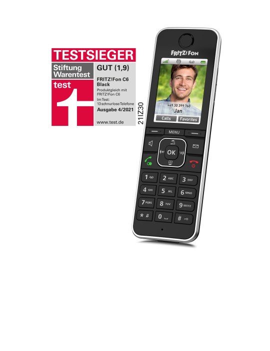 Fritz!Fon C6 DECT-Komforttelefon (schwarz)
