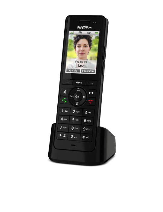 FRITZ!Fon X6 Black DECT-Komforttelefon (hochwertiges Farbdisplay, HD-Telefonie)