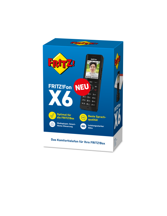 FRITZ!Fon X6 Black DECT-Komforttelefon (hochwertiges Farbdisplay, HD-Telefonie)