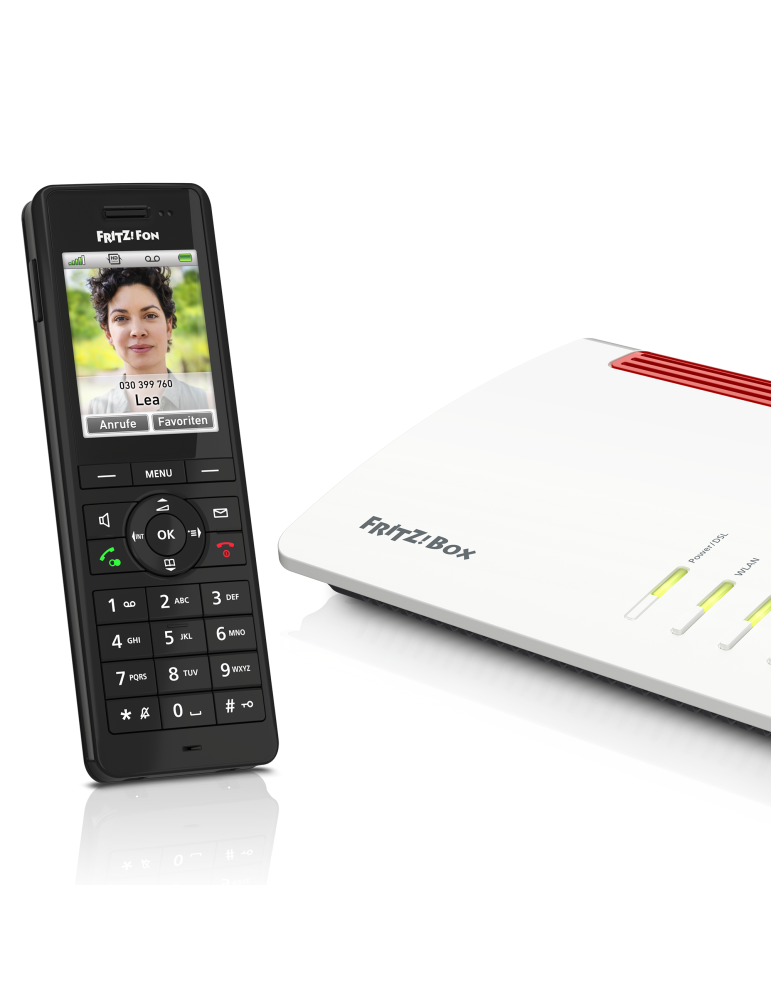 FRITZ!Fon X6 Black DECT-Komforttelefon (hochwertiges Farbdisplay, HD-Telefonie)