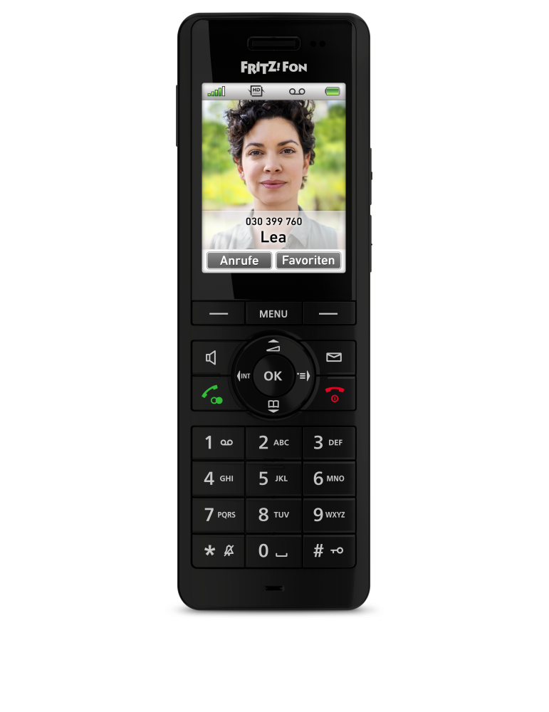 FRITZ!Fon X6 Black DECT-Komforttelefon (hochwertiges Farbdisplay, HD-Telefonie)