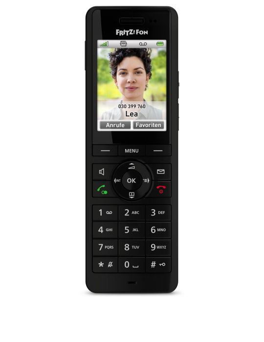 FRITZ!Fon X6 Black DECT-Komforttelefon (hochwertiges Farbdisplay, HD-Telefonie)