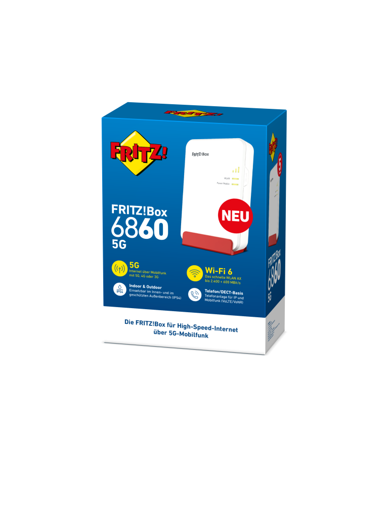 FRITZ!Box 6860 5G (Mobilfunk-Router mit bis zu 1.300 MBit/s in 5G/LTE, Wi-Fi 6)