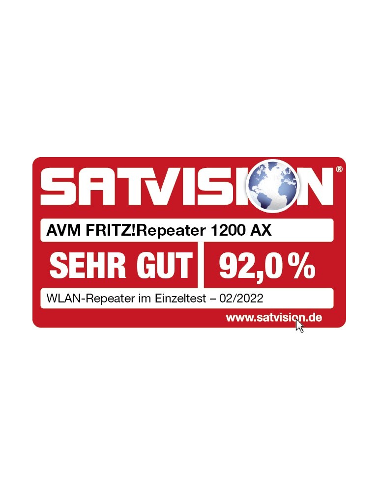 FRITZ!Repeater 1200 AX (Wi-Fi 6 Repeater mit Zwei Funkeinheiten: 5 GHz-Band)
