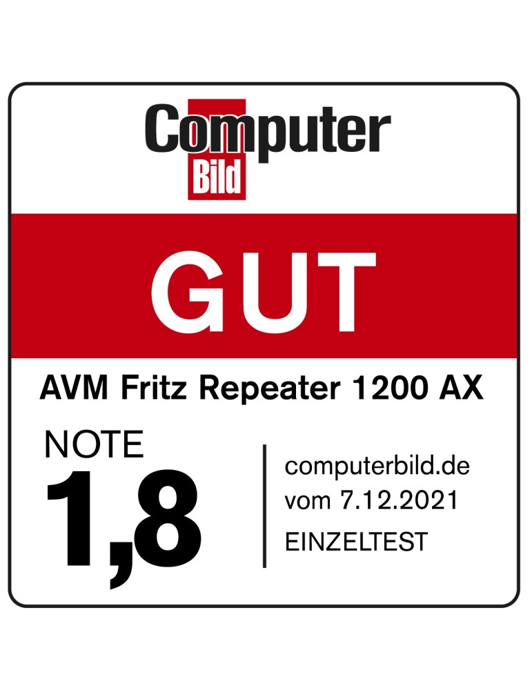 FRITZ!Repeater 1200 AX (Wi-Fi 6 Repeater mit Zwei Funkeinheiten: 5 GHz-Band)